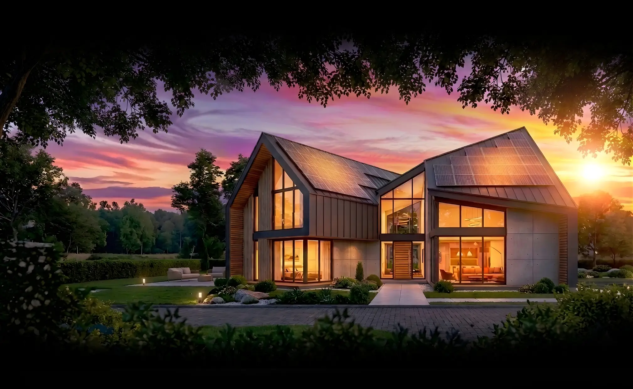 Modernes Haus mit Solaranlage